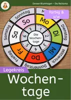 Vorschau - Mal- und Bastelvorlagen - Wochentage lernen – Legekreis für Grundschule & Förderschule | Morgenkreis, Zeitstruktur & UK - Deckblatt