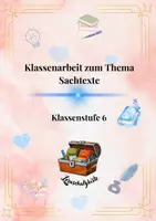 Vorschau - Test - Klassenarbeit+Checkliste zum Thema Sachtexte-Deutsch Klasse 6 - Deckblatt