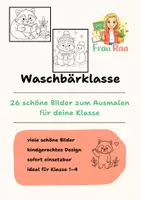 Vorschau - Mal- und Bastelvorlagen - Ausmalbilder Waschbärklasse - Freebie - Deckblatt