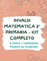 anteprima - Esercizi - Invalsi matematica classe seconda primaria kit completo 4 prove con correzioni. - Pagina di copertina