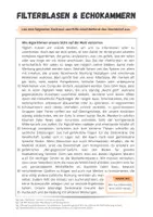 Vorschau - Arbeitsblätter - Filterblasen und Echokammern - Infotext und Steckbrief (Gefahren für die Demokratie) - Seite 1