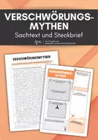 Vorschau - Arbeitsblätter - Verschwörungsmythen - Infotext und Steckbrief (Gefahren für die Demokratie) - Deckblatt