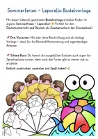 Aperçu - Feuilles d'exercices - Allemand Deutsch Leporello vacances d’été – activité créative Schreiben Sommerferien - Page 1