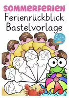 forhåndsvisning - Tysk leporello sommerferie – kreativ aktivitet Deutsch Schreiben Sommerferien - omslagsark
