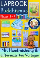 Vorschau - Stundenentwürfe - Buddhismus Lapbook Klasse 3 bis 7 - Religion Ethik Weltreligionen - Deckblatt