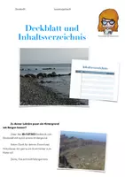 Vorschau - Arbeitsblätter - Deckblatt und Inhaltsverzeichnis für ein Lesetagebuch (Meereshintergrund) - Deckblatt