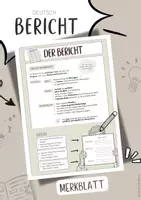 Vorschau - Arbeitsblätter - Merbklatt / Bericht schreiben / Deutsch 5 6 7 - Deckblatt