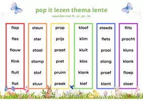 Voorbeeld - pop it lezen thema lente (thema 7 hup en aap) - Pagina 2