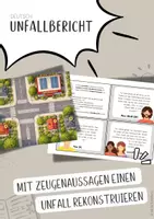 Vorschau - Arbeitsblätter - Rätsel: Unfallbericht mit Zeugenaussagen rekonstruieren und schreiben - Deckblatt