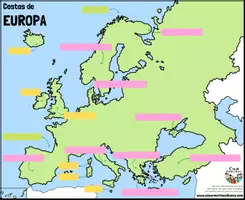 Vista previa - Manualidades / Dibujos para colorear - EUROPA Costas (mapas) - página 2