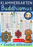 Vorschau - Arbeitsblätter - Buddhismus Weltreligion Religion Ethik KLAMMERKARTEN - Deckblatt