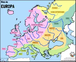 Vista previa - Hojas de trabajo - EUROPA Ríos (mapas) - página 1