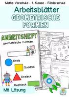 Vorschau - Arbeitsblätter - Geometrische Formen Mathe Klasse 1- Arbeitsblätter, Freiarbeit - Deckblatt