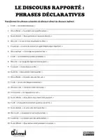 anteprima - Esercizi - LE DISCOURS RAPPORTÉ – 20 PHRASES DÉCLARATIVES - Pagina 1