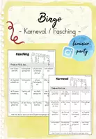 Vorschau - Arbeitsblätter - Bingo: Karneval / Fasching (Kl. 2-4) - Deckblatt