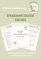 Vorschau - Merkblätter - Zusammenfassung - Sprachkompetenztest Englisch - Deckblatt