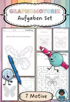Vorschau - Arbeitsblätter - Graphomotorik Aufgaben Set - Schmetterlinge - Deckblatt