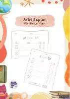 Vorschau - Arbeitsblätter - Arbeitsplan für die Lernzeit - Lernplan - Wochenplan - Deckblatt
