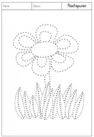 Vorschau - Arbeitsblätter - Graphomotorik / Schwungübungen - Blumen - Vorschule / 1. Klasse - Seite 1