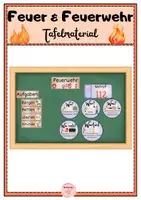 Vorschau - Fördermaterial/Inklusion - Tafelmaterial: Aufgaben der Feuerwehr & Notruf mit W-Fragen - Deckblatt
