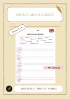 Vorschau - Arbeitsblätter - Writing about hobbies - Deckblatt