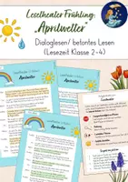 Vorschau - Merkblätter - Lesetheater "Aprilwetter" - Dialoglesen/ Rollenlesen im Frühling - Deckblatt