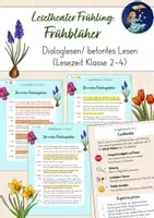 Vorschau - Merkblätter - Lesetheater Frühblüher - Dialoglesen/ Rollenlesen im Frühling - Deckblatt
