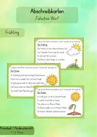 Vorschau - Fördermaterial/Inklusion - Abschreibkarten "Falsches Wort" - Frühling - Deckblatt