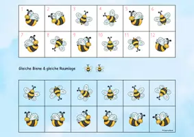 Vorschau - Spiele - 🐝 Biene Klettmappe schau genau & zählen 1-12 Freiarbeit - Seite 1