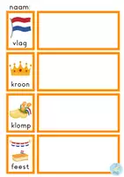 Voorbeeld - Stempelkaart koningsdag - Voorblad