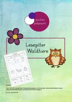 Vorschau - Arbeitsblätter - 🌳Wald I Lesegitter I Klasse 1 I Waldtiere - Deckblatt