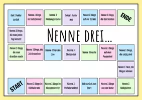 Vorschau - Spiele - Nenne drei… Brettspiel - Deckblatt
