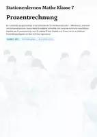 Vorschau - Arbeitsblätter - Stationenlernen Mathe Klasse 7 – Prozentrechnung (AFB I–III) | Differenziert + Lösungen - Deckblatt