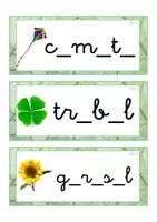 Vista previa - Tarjetas / Manipulativos - Grafía de vocales minúscula ligada (primavera) - Portada
