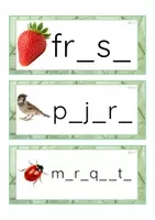 Vista previa - Tarjetas / Manipulativos - Grafía de vocales minúscula imprenta (primavera) - página 2