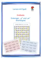 Vorschau - Spiele - Endlaute "a" und "er": Würfelspiel "a" + "er" - Deckblatt