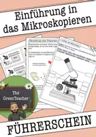 Vorschau - Arbeitsblätter - Mikroskopieren lernen Arbeitsblätter Klasse 5/6 (Führerschein) – Einführung Mikroskop (Biologie) - Deckblatt