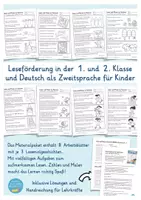Aperçu - Feuilles d'exercices - Fiches de lecture en allemand – Été | Lire et colorier (allemand langue étrangère) Deutsch Sommer Lesen und Malen - Page 1