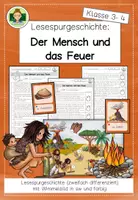 Vorschau - Arbeitsblätter - Lesespurgeschichte: Der Mensch und das Feuer (Sachunterricht Lesen Grundschule Klasse u und 4) - Seite 1