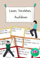 Vorschau - Aufgabenkarten - Lesen, Verstehen, Ausführen - Bewegung ins Lesen bringen - Deckblatt