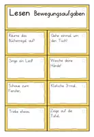 Vorschau - Aufgabenkarten - Lesen, Verstehen, Ausführen - Bewegung ins Lesen bringen - Seite 1