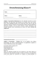 Vorschau - Stundenentwürfe - 🧠 Deutsch Klasse 8 – VERA-8 Kompetenztraining (Premium) - Deckblatt