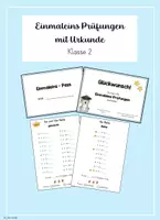 Vorschau - Arbeitsblätter - 1x1 / Einmaleins - Prüfungen mit Urkunde | Klasse 2 - Deckblatt