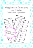 Vorschau - Aufgabenkarten - Einmaleins-Klappkarten - Insätzchen - geordnet - einkleben - Deckblatt