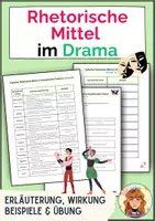 Vorschau - Arbeitsblätter - Sprachliche Mittel im Drama – Übersicht, Beispiele & Übung (Sekundarstufe I-II) - Deckblatt