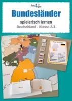 Vorschau - Spiele - Bundesländer spielerisch lernen – Deutschlandreise Spiel mit Karten & Spielplan (Sachunterricht Klasse 3/4) - Deckblatt