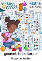 Vorschau - Stationenlernen - Geometrische Körper | Klammerkarten - Deckblatt