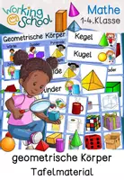 Vorschau - Stationenlernen - geometrische Körper | Geometrie | Tafelmaterial - Deckblatt