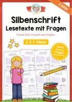 Vorschau - Arbeitsblätter - Lesetexte in Silbenschrift mit Fragen (2. & 3. Klasse) - Deckblatt