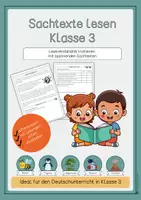 Vorschau - Arbeitsblätter - Sachtexte Klasse 3 – Lesetraining mit Lösungen & Differenzierung - Deckblatt